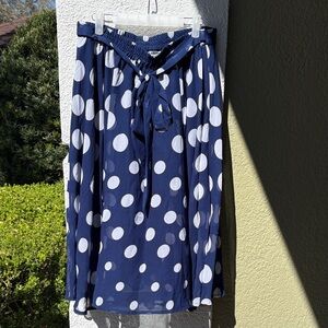 Navy Polka Dot Skirt